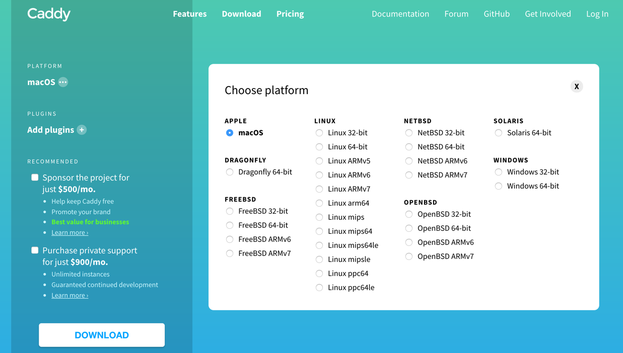 Caddy – 方便够用的 HTTPS server 新手教程Caddy – 方便够用的 HTTPS server 新手教程