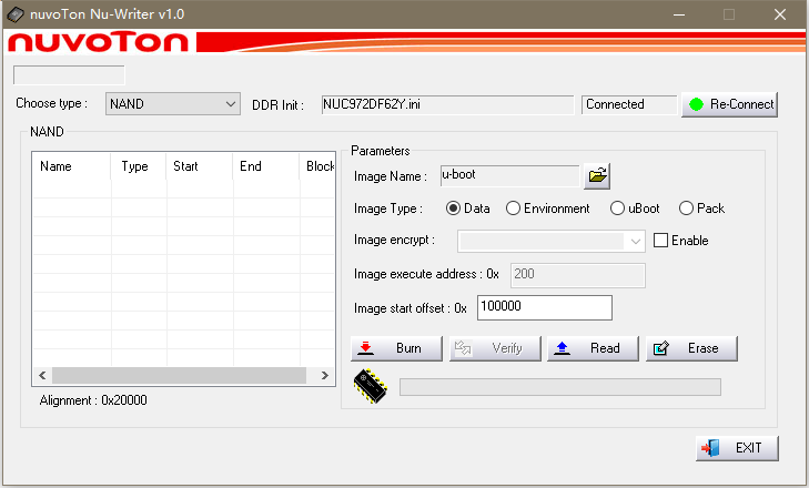 原始版本1.0烧写界面