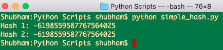 python hash string, python hash function