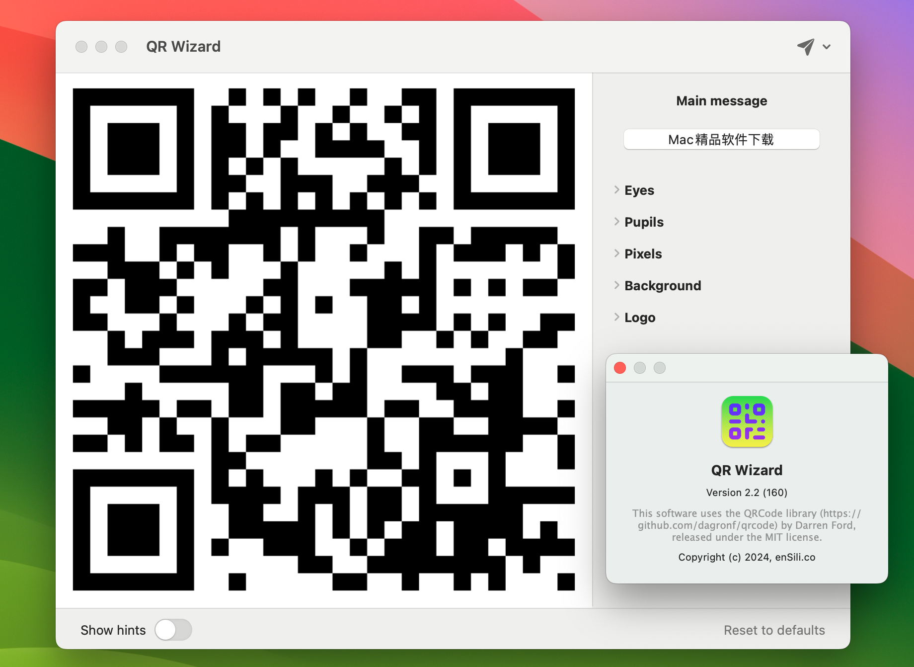 QR Wizard for Mac v2.2 - 二维码生成器