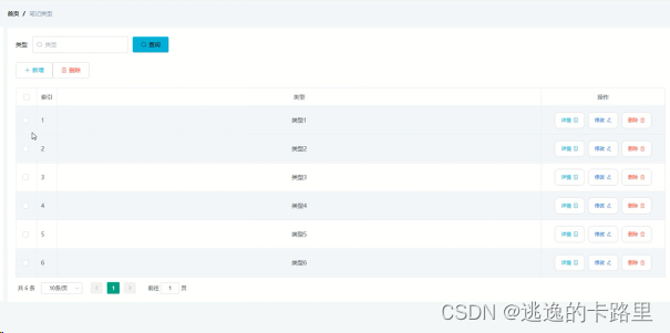 图5-9  笔记类型管理界面