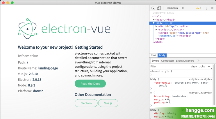 原文:Electron+Vue开发环境的搭建教程2（直接使用electron-vue创建项目）