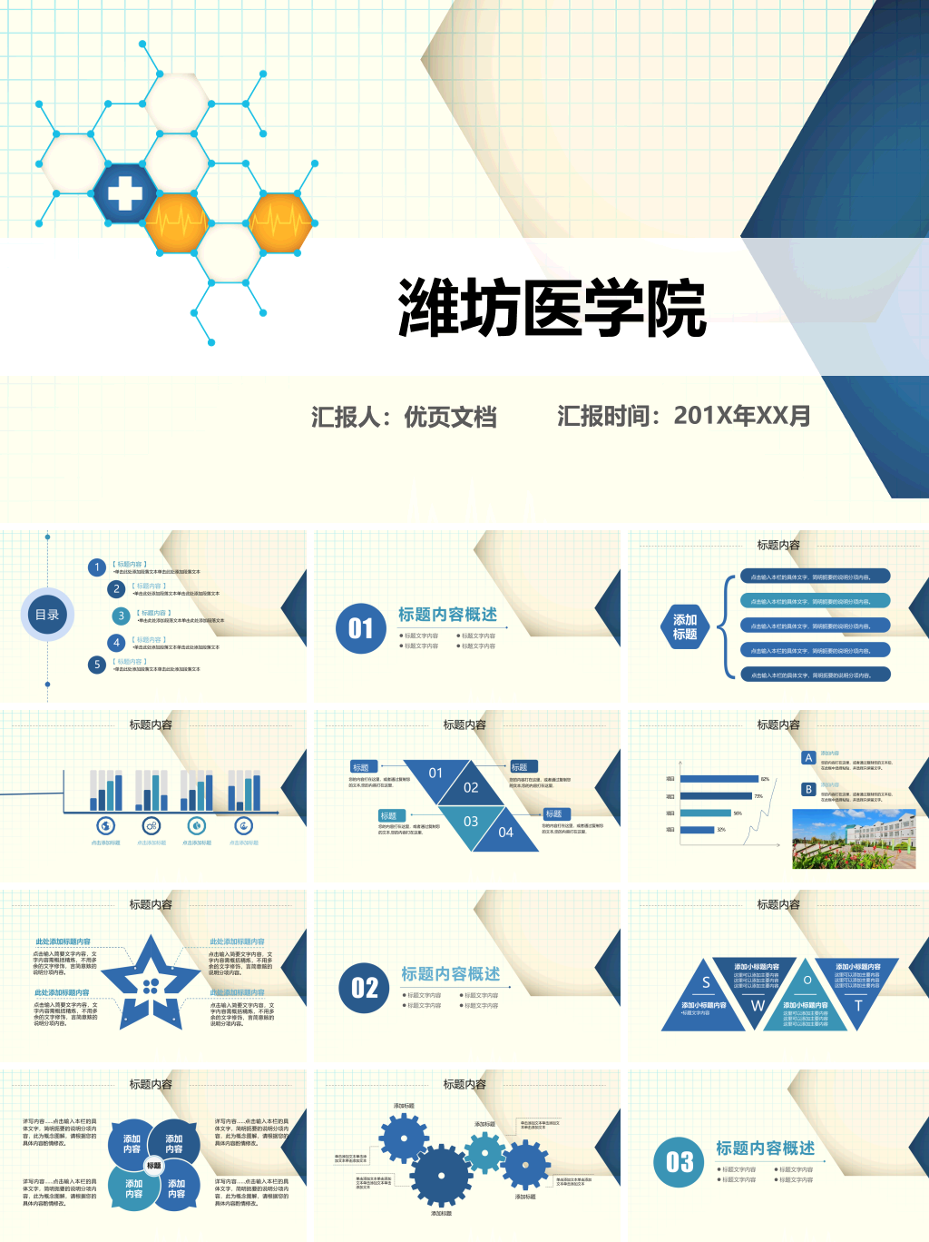 潍坊医学院本科毕业论文答辩PPT