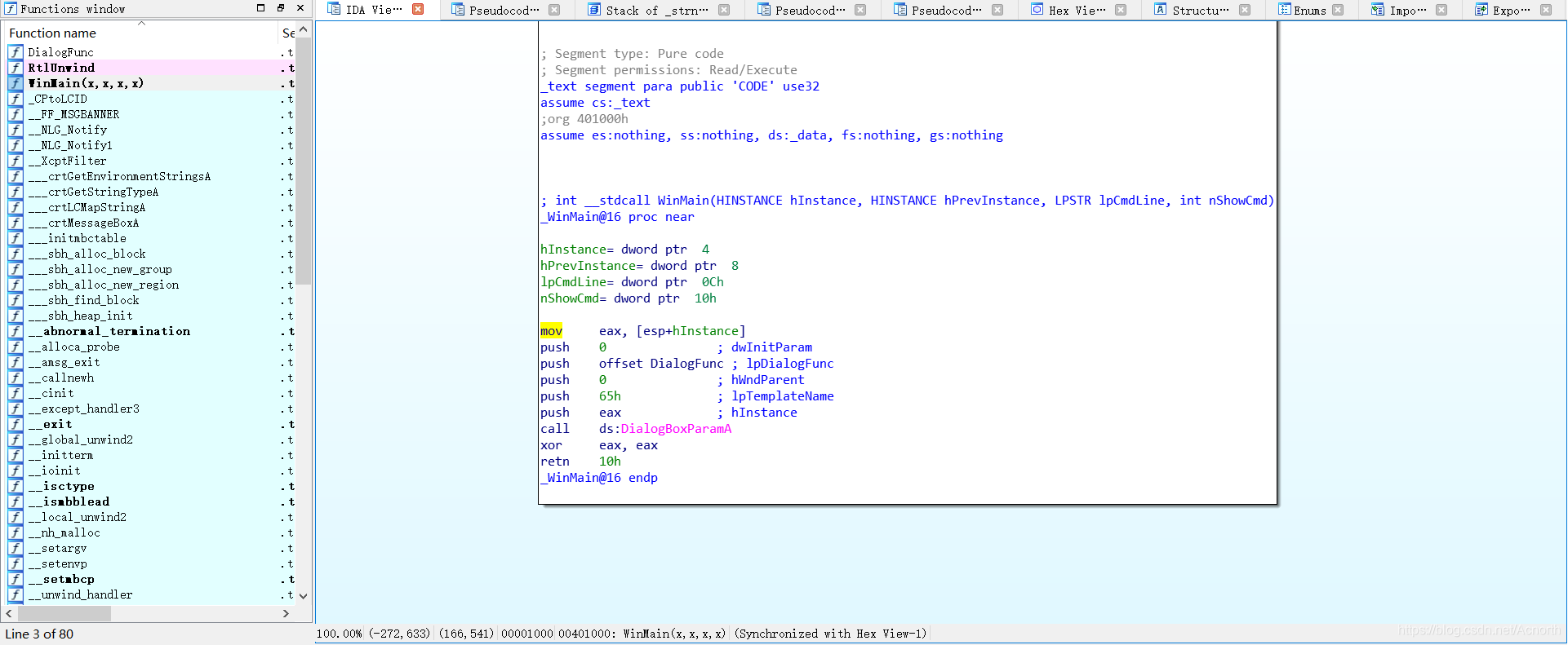 图2-1 使用IDA读入程序