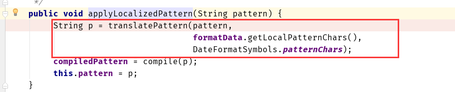 applyLocalizedPattern