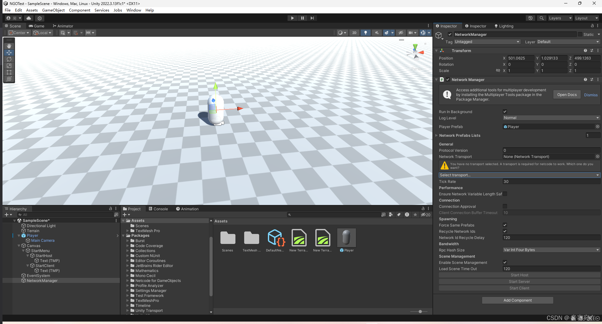快速使用unity联机方案netcode for gameobject （NGO）_unity 联机方案-CSDN博客
