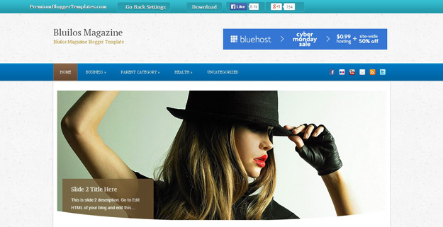 Bluilos Magazine Blogger Template