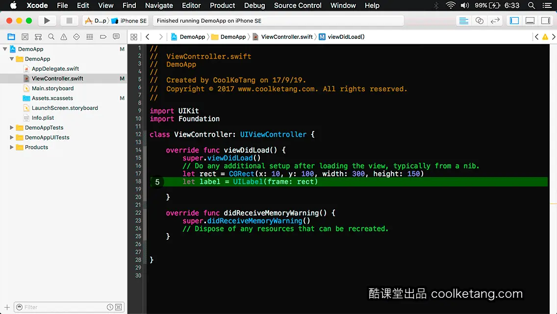 互动教程 for Xcode9 & Swift4-酷课堂
