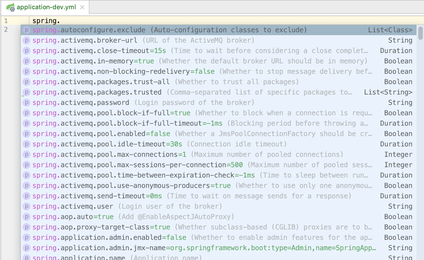 spring boot props