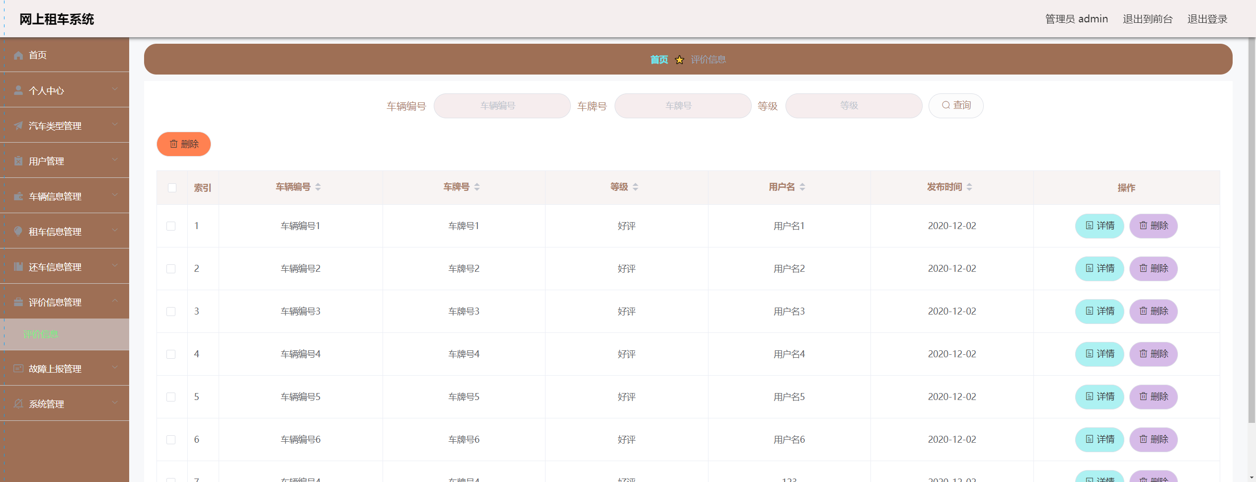 管理员-评价管理