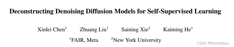 Deconstructing Denoising Diffusion Models for Self-Supervised Learning ...