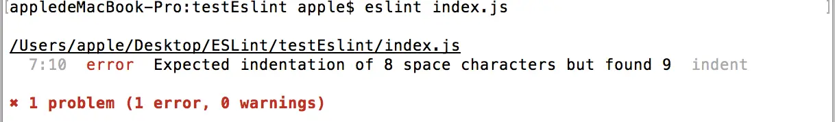 eslint index.js