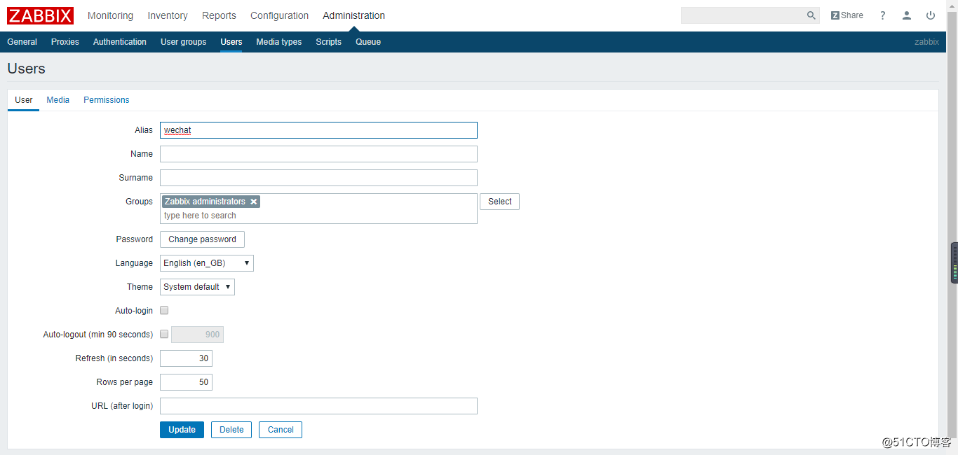 Zabbix 3.0 配置企业微信报警
