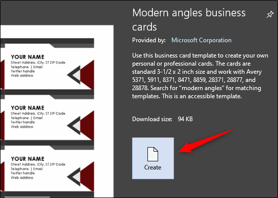 Create business card template