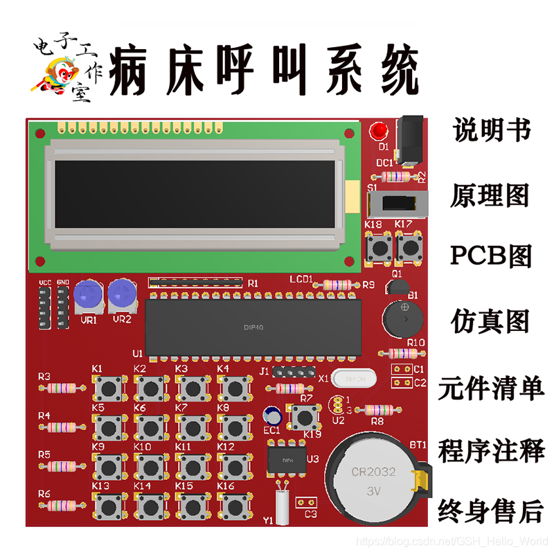 手动病床怎么装视频51单片机病床呼叫系统【时间温度显示矩阵键盘蜂鸣器模块液晶显示屏】_https://www.jmylbn.com_新闻资讯_第1张