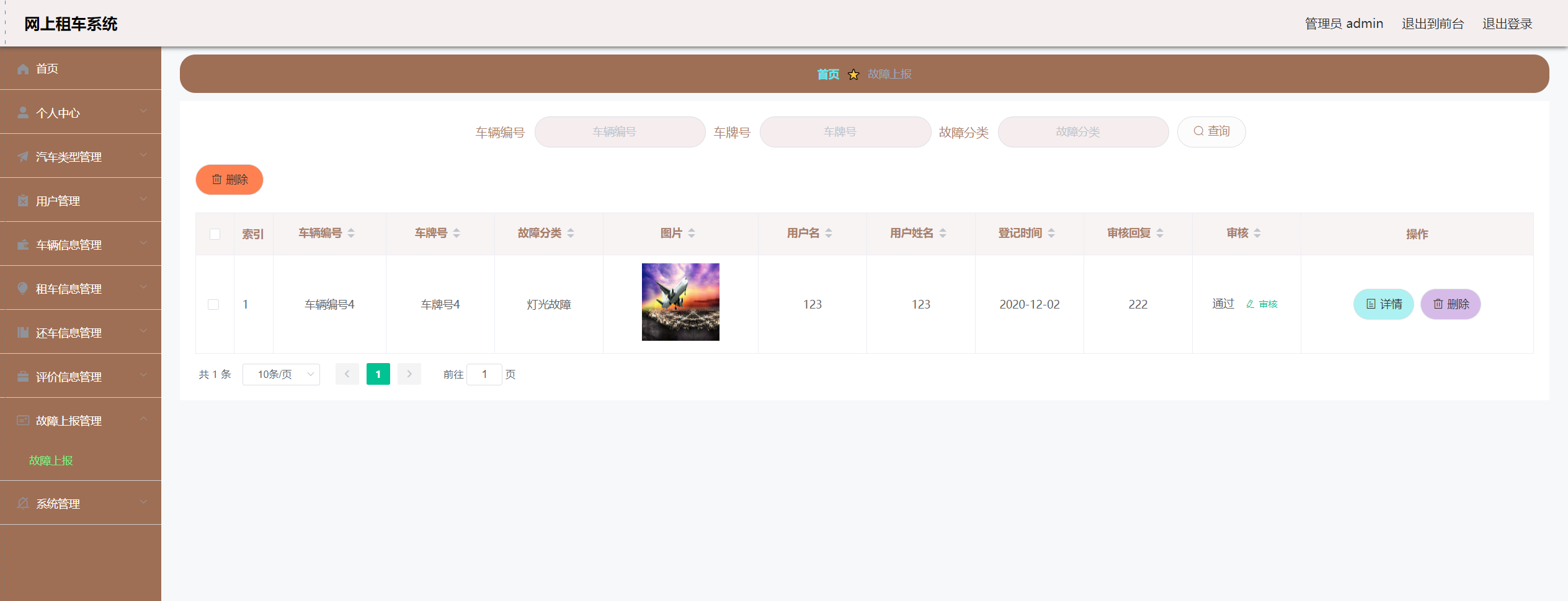 管理员-故障上报管理