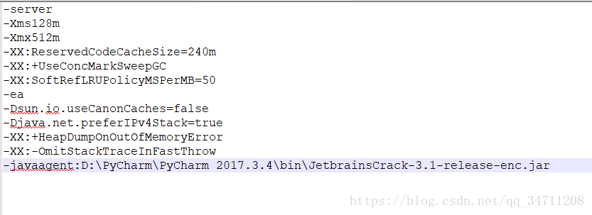 pycharm.exe.vmoptions描述
