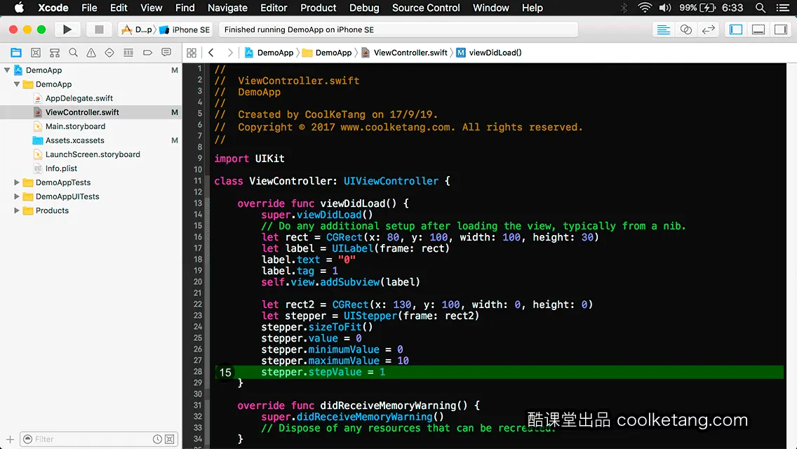 互动教程 for Xcode9 & Swift4-酷课堂