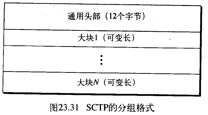 图23.31 SCTP的分组格式