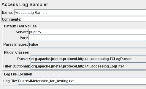 Adding Access Sampler Log