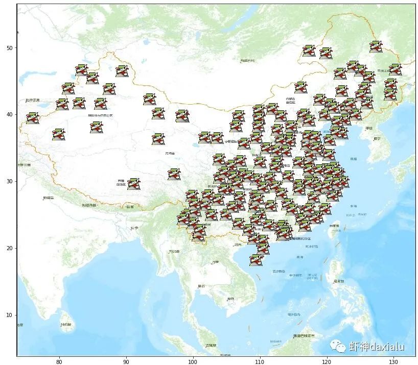 cesium 经纬度绘制点_[神奇的Python可视化]在Matplotlib上面绘制图片标记-CSDN博客
