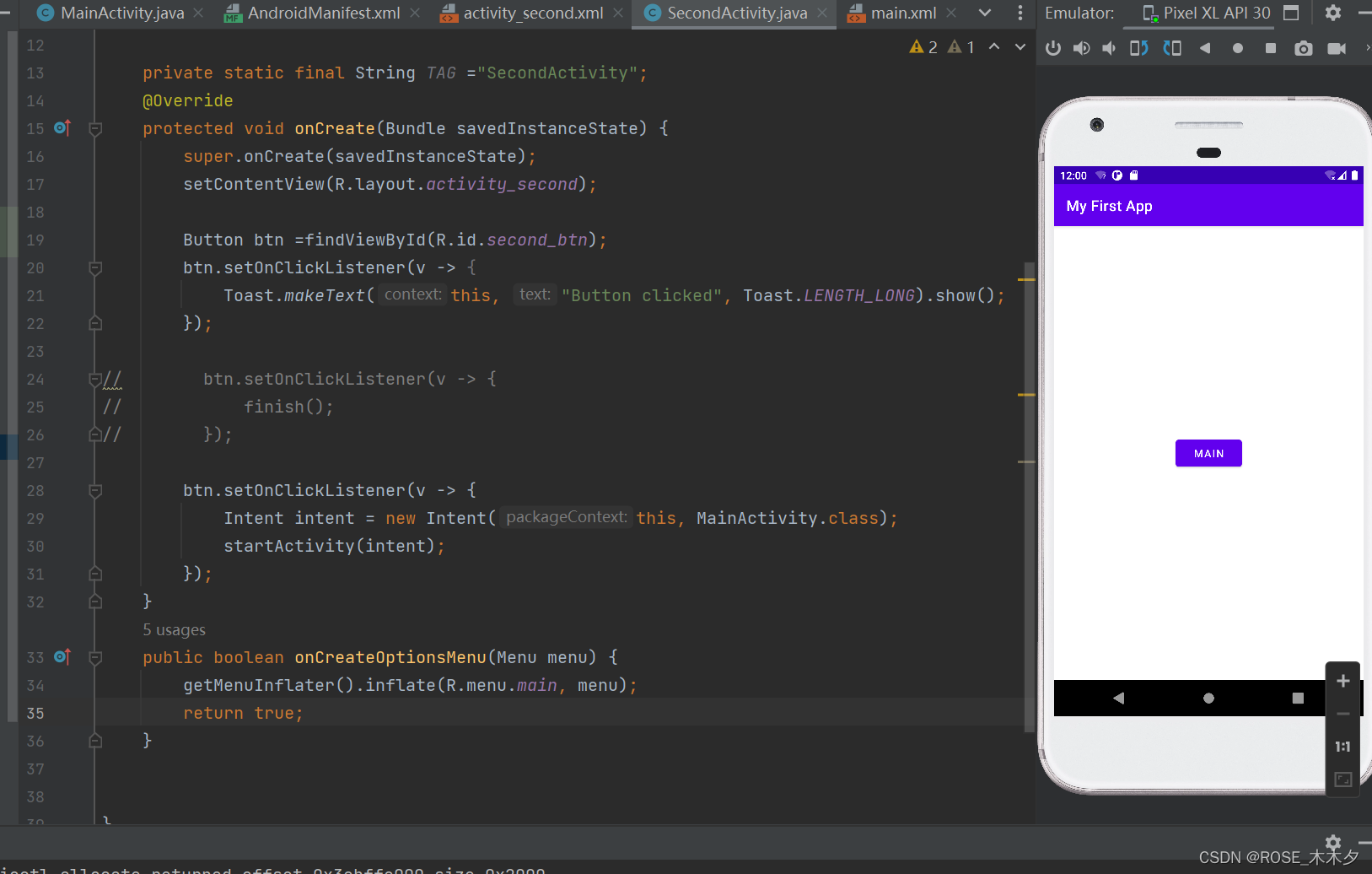 Android Studio（Java版）学习笔记_0_android studio setonclicklistener v->-CSDN博客