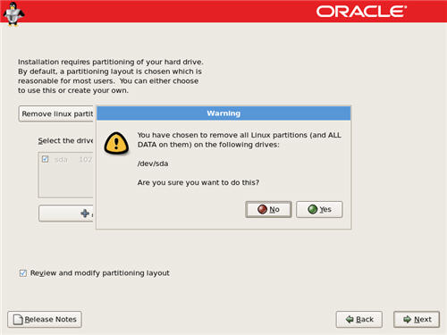 Disk Partitioning Warning