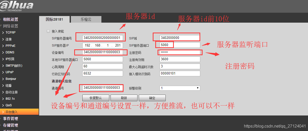 大华gb281818配置