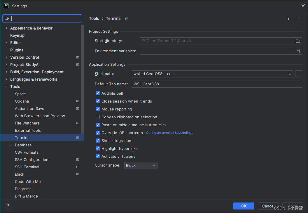 如何在`Pycharm`中配置基于WSL的`Python Interpreters`,以及配置基于WSL的`Terminal`_pycharm ...
