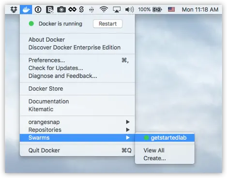 Docker for Mac的桌面菜单