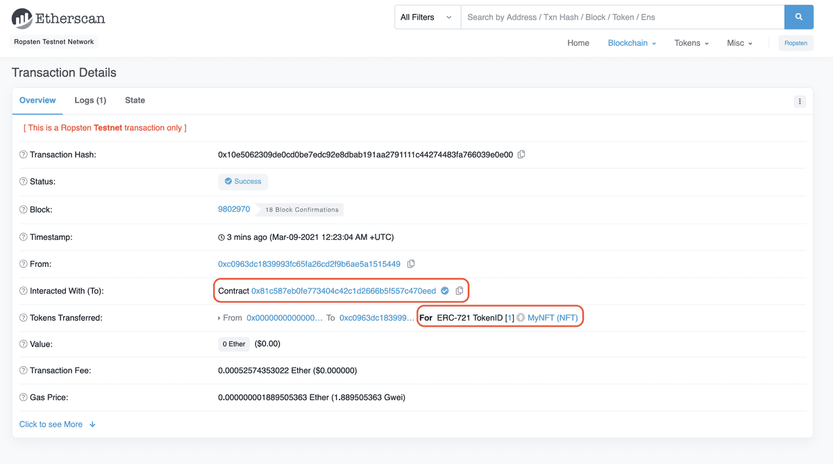 如何找到你的交易哈希值和ERC-721代币ID