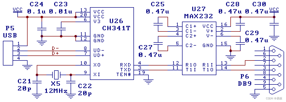 USB转3线RS232串口