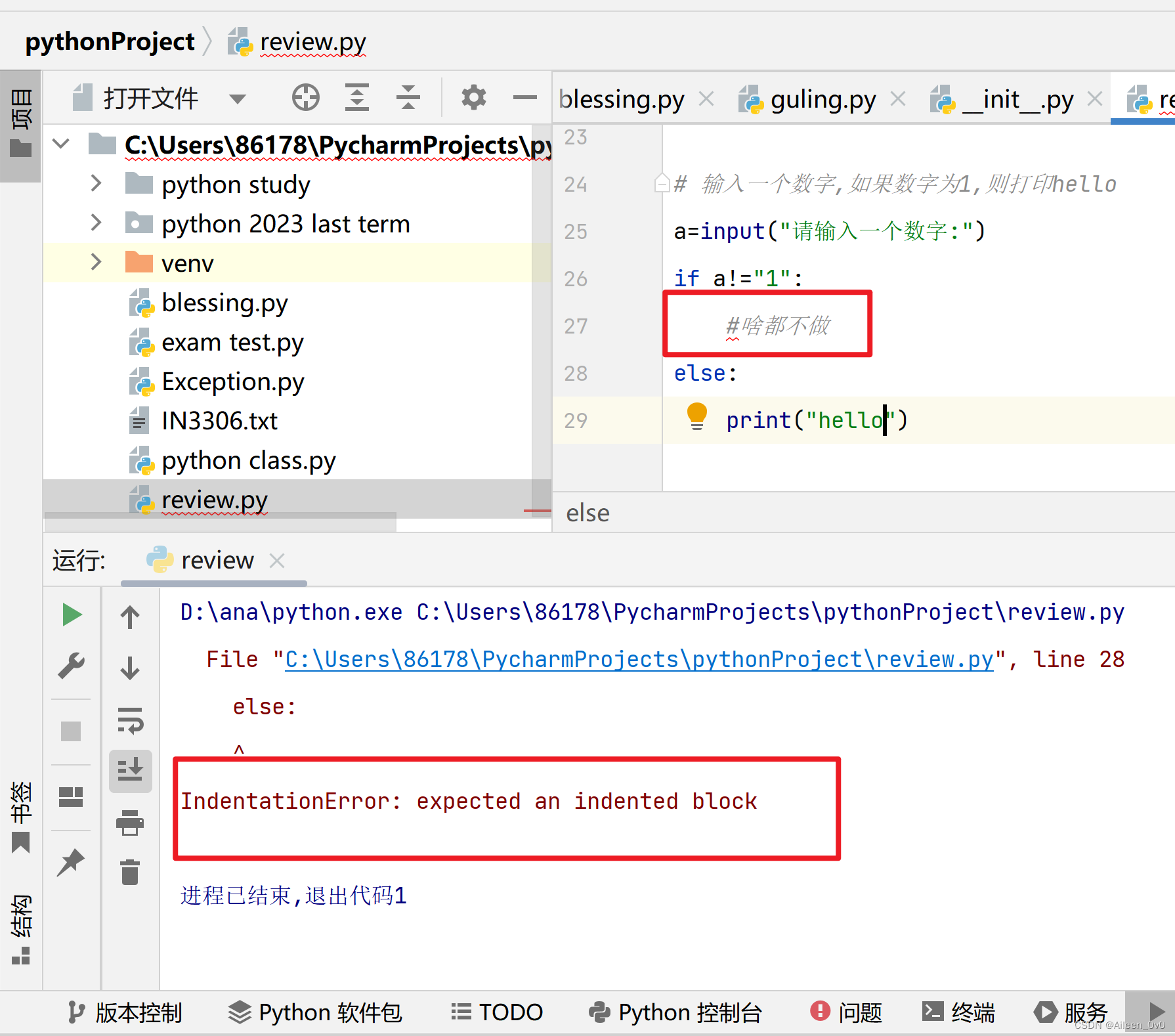 PYTHON知识点学习-空语句和条件语句_python空语句-CSDN博客
