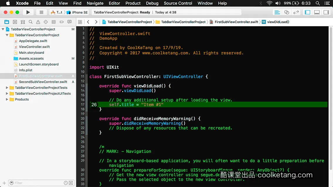 互动教程 for Xcode9 & Swift4-酷课堂