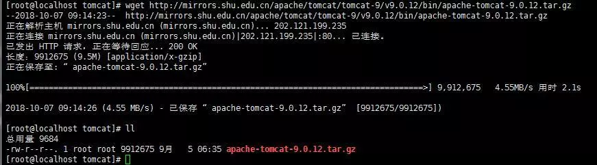 wget在线下载tomcat