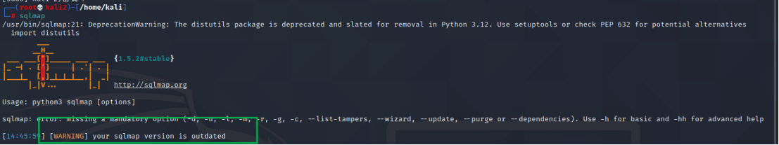 kail自带sqlmap版本过低如何解决_your sqlmap version is outdated-CSDN博客
