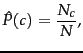 $\displaystyle \hat{P}(\tcjclass) = \frac{N_c}{N},$