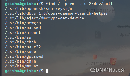 `find / - 