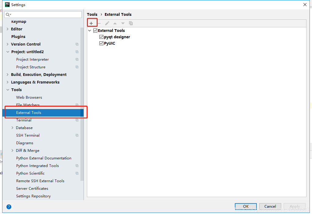 这里是已经配置好的，自己配置需要点击加号添加