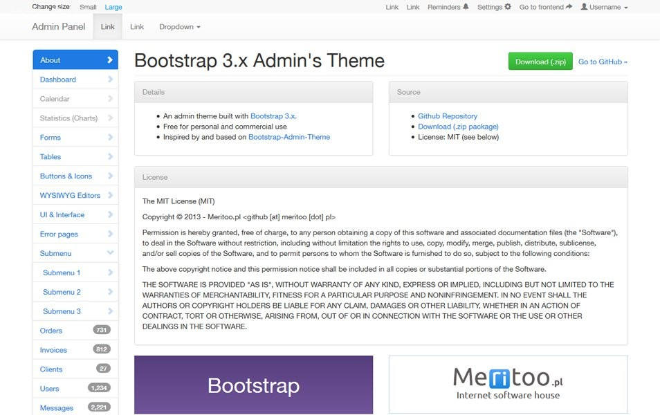 50个极好的bootstrap框架主题下载