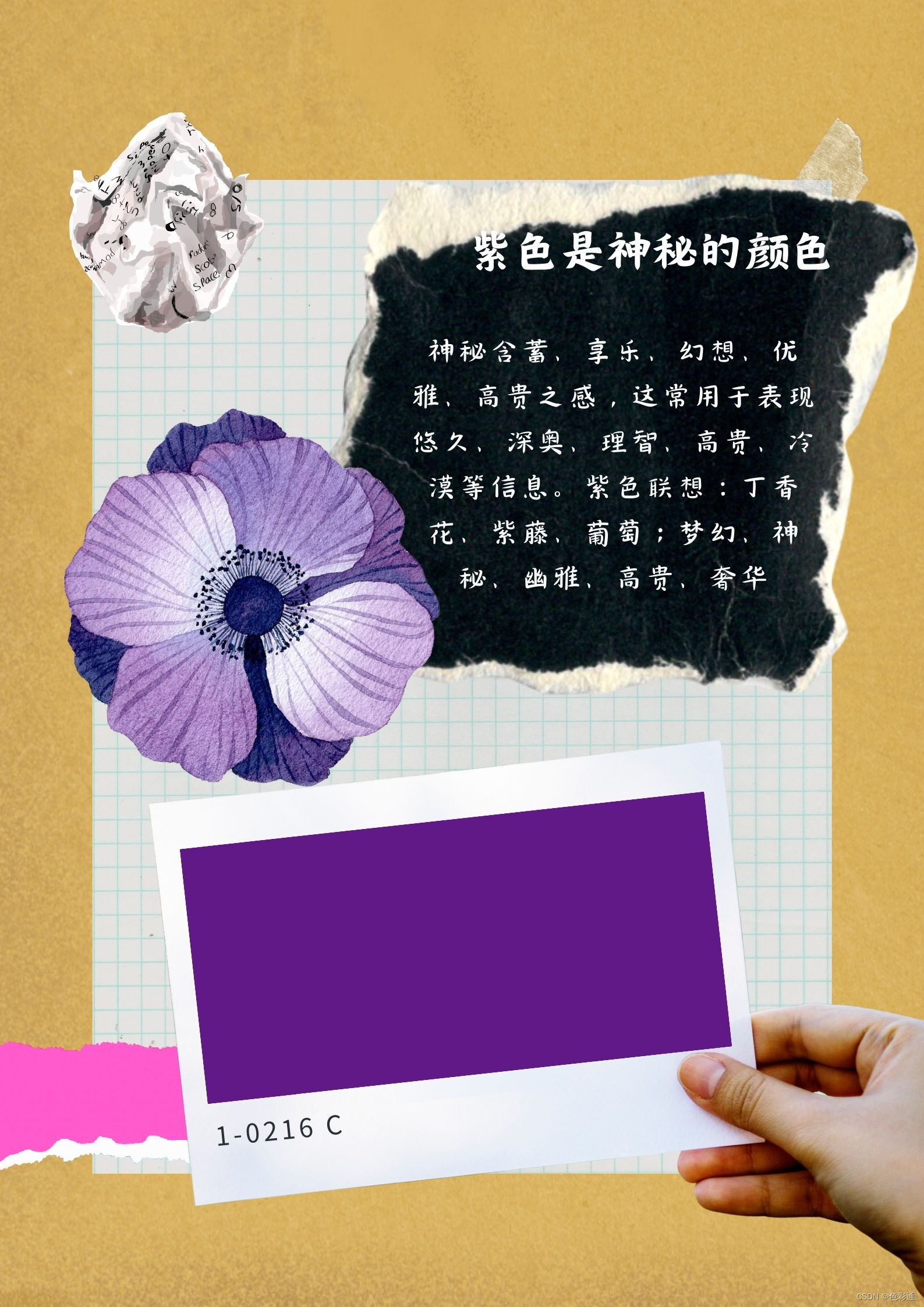 紫色是神秘的颜色神秘含蓄享乐幻想优雅高贵之感这常用于表现