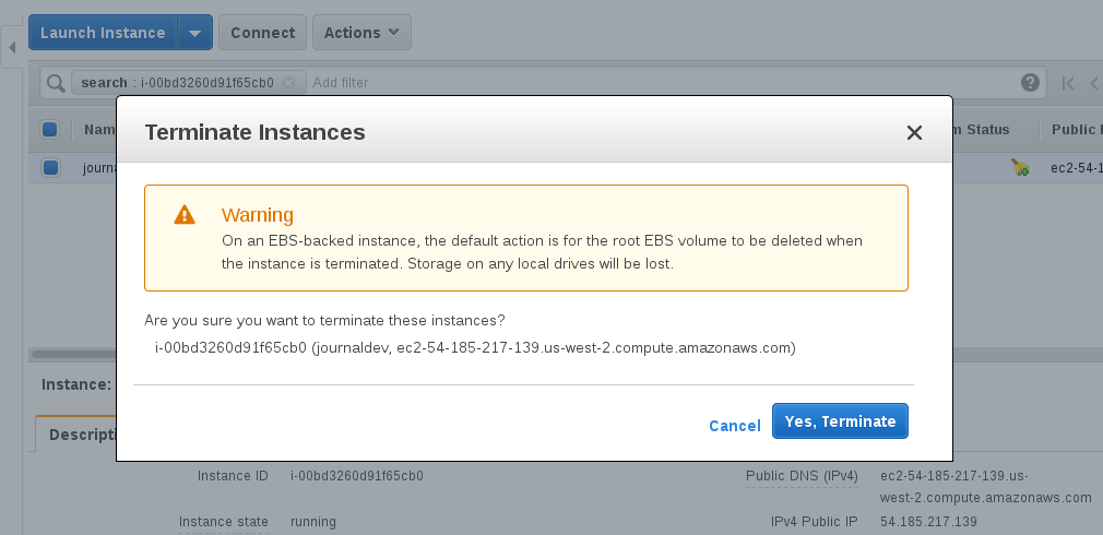 Step 13 Terminate Instance