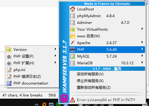 wampp在windows中的效果