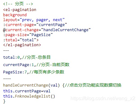 element-ui 分页使用