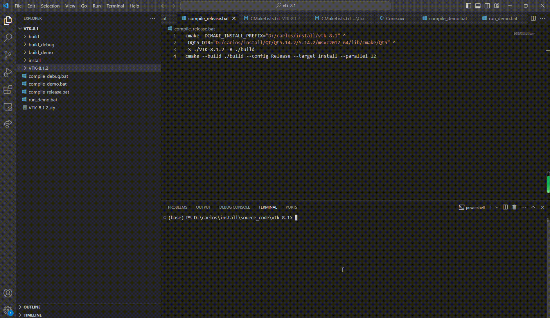 VTK(8.1.2)安装、使用教程_vtk安装教程-CSDN博客