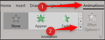 animations tab