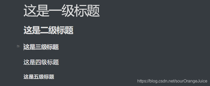 在左端会出现一个小"h3"