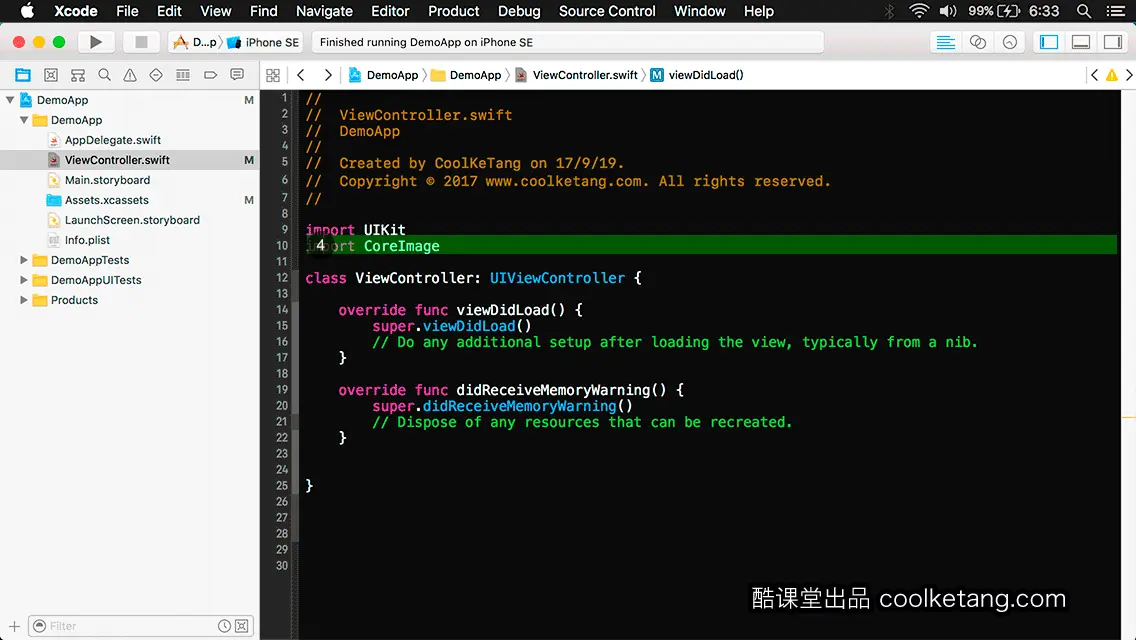 互动教程 for Xcode9 & Swift4-酷课堂