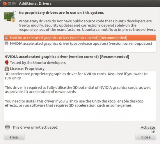 Installing nvidia-drivers