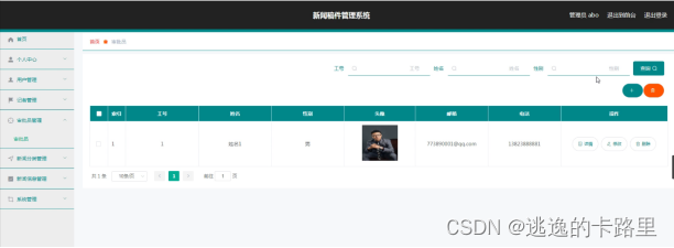 图5.3 审批员信息管理界面